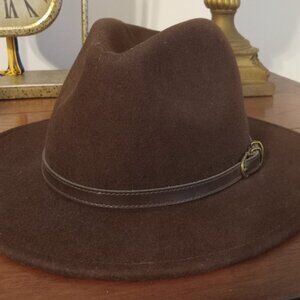 Jos A Bank Brown Wool Felt Fedora-Traveler